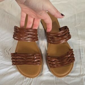 Brown Woven Sandals